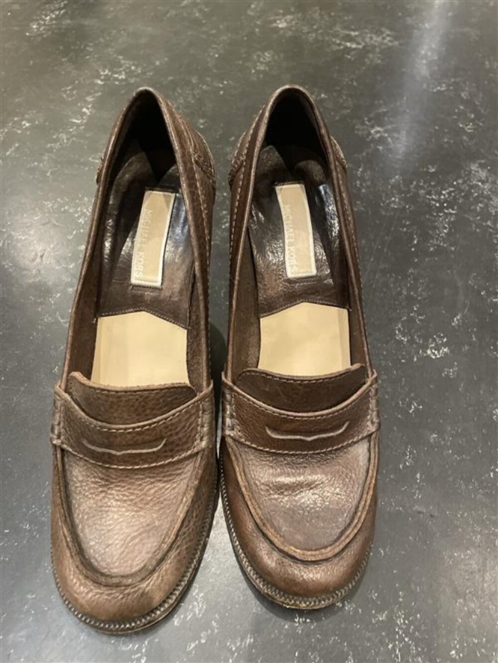 Vintage Michael Kors Collection Handcrafted Stacked Heel Loafer Pumps